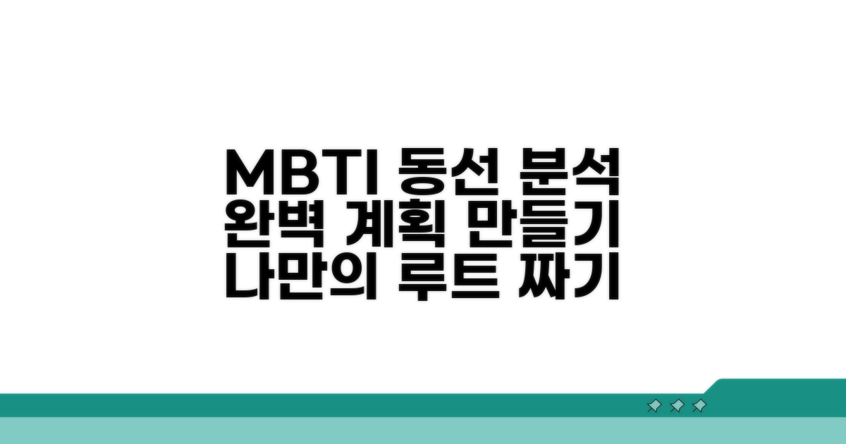 철저한 동선 짜기, MBTI별 특징 분석