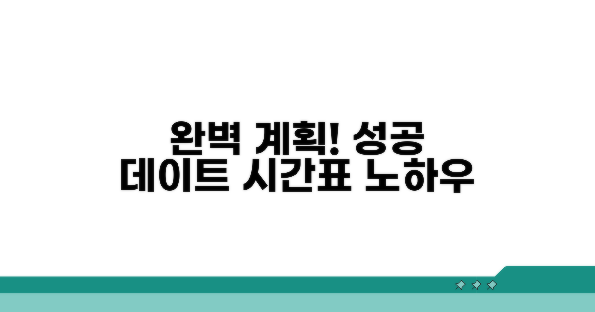 시간표처럼 완벽 계획, 성공 데이트 노하우