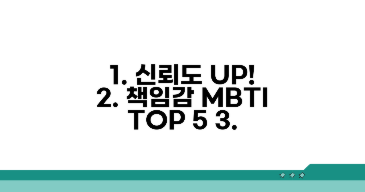 신뢰도 UP! 책임감 MBTI TOP 5