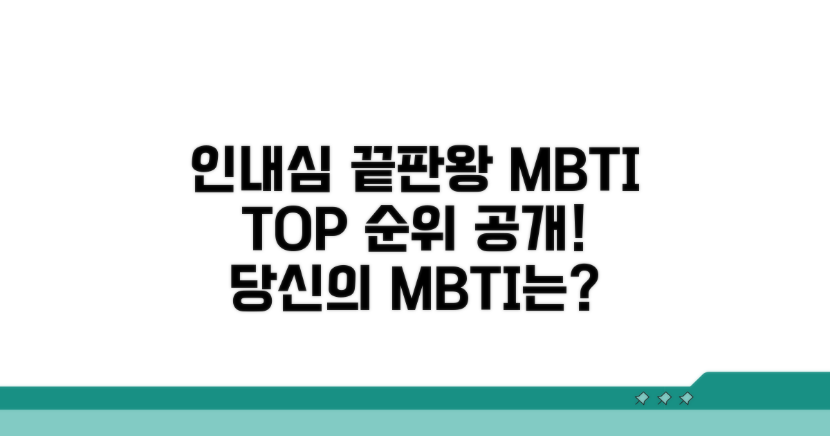 인내심 끝판왕 MBTI 순위 공개