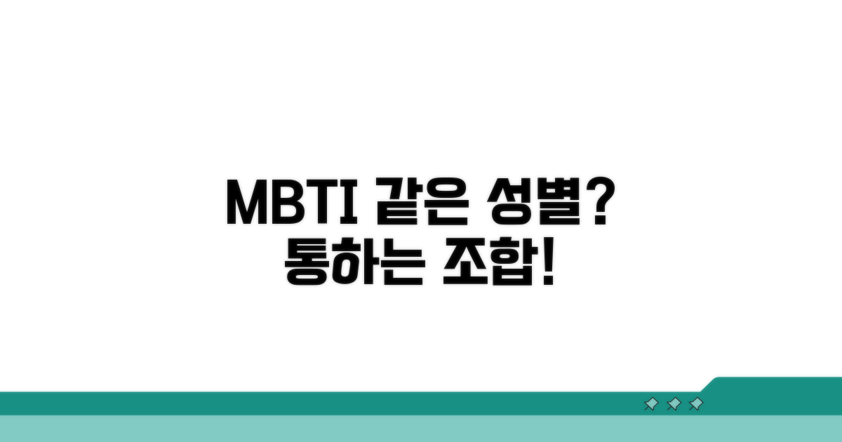 같은 성별 MBTI, 통하는 조합은?