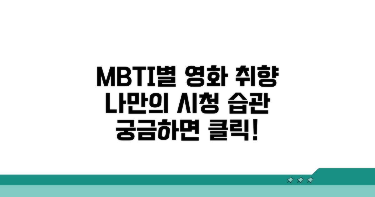 영화광 MBTI 유형별 시청 습관