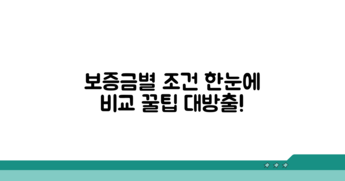 보증금 금액별 조건 한눈에 비교