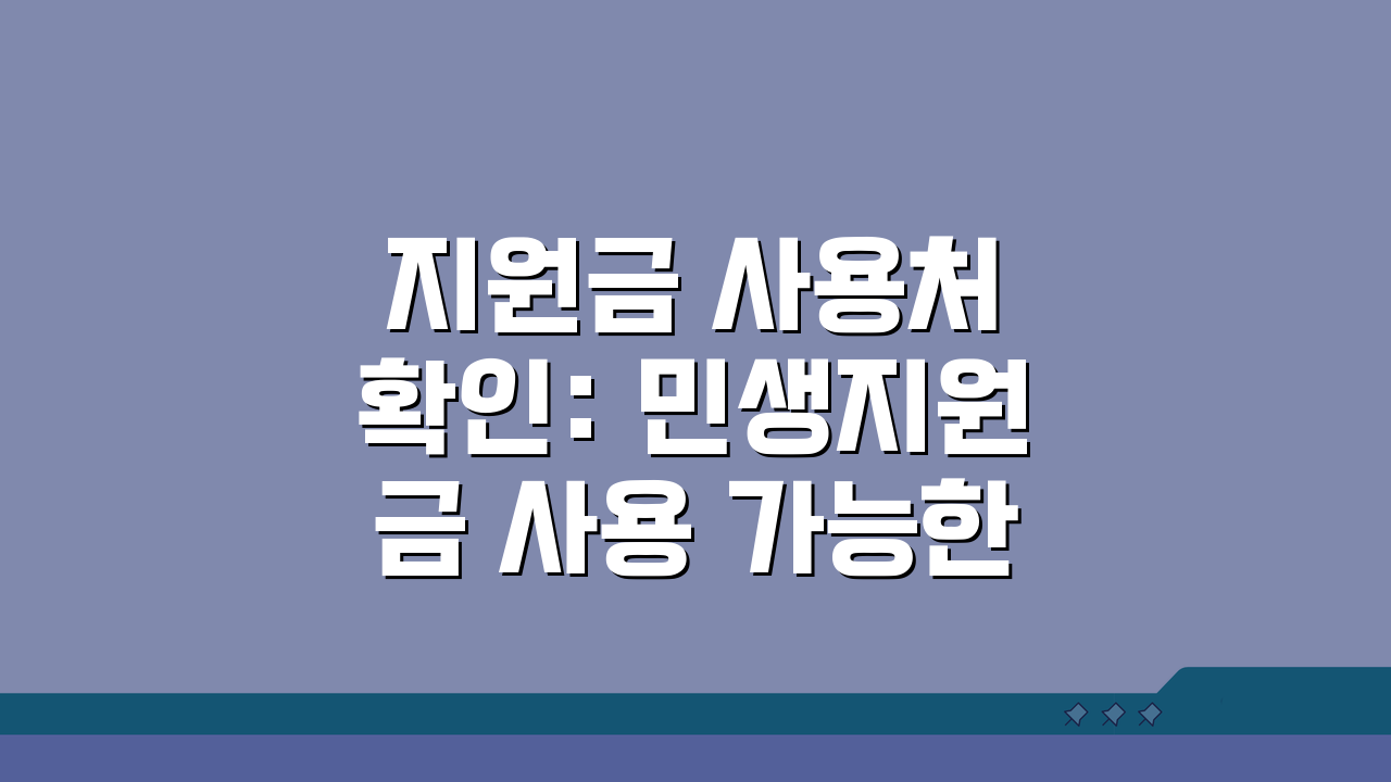 지원금 사용처 확인: 민생지원금 사용 가능한 곳과 제한사항 총정리